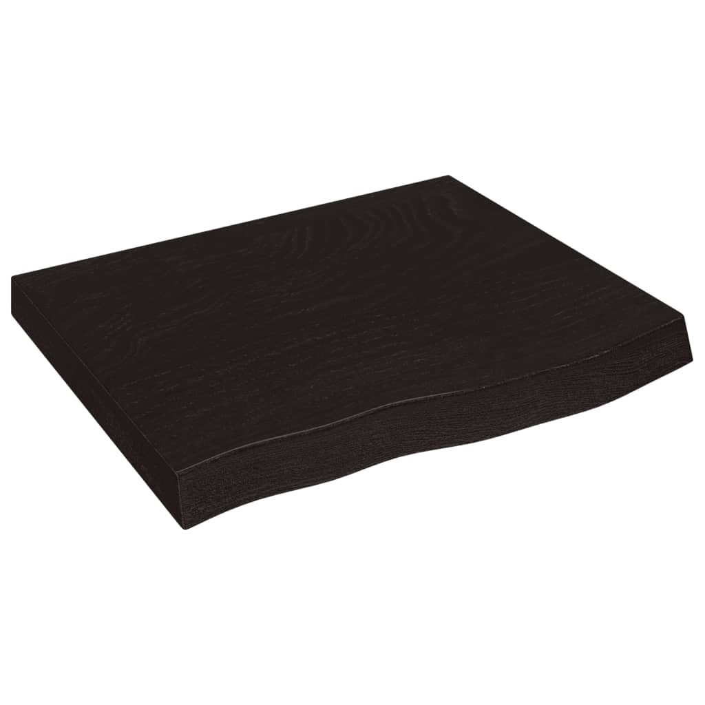 Ripiano Marrone Scuro 60x30x(2-6) cm Massello Rovere Trattato - homemem39