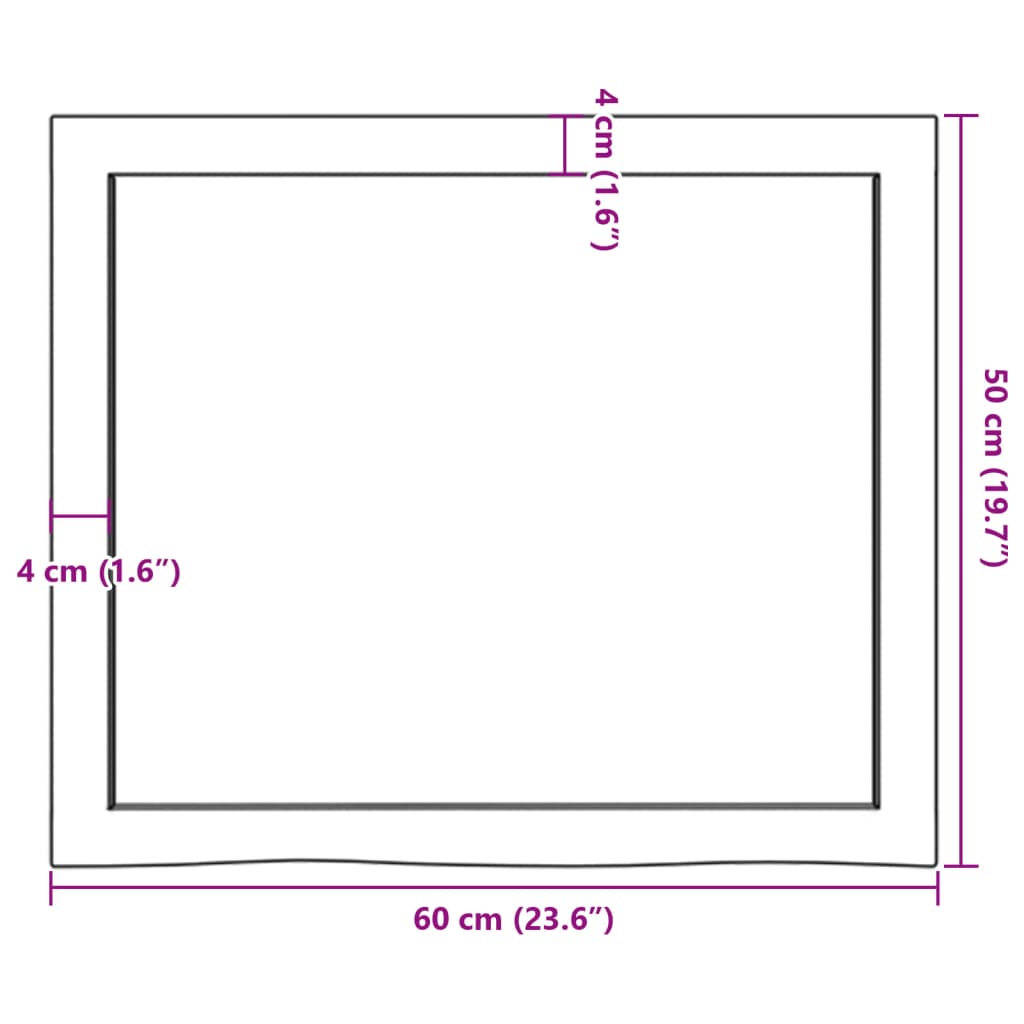 Ripiano Marrone Scuro 60x30x(2-6) cm Massello Rovere Trattato - homemem39