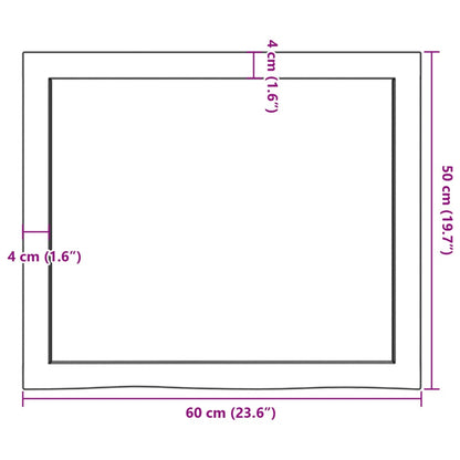 Ripiano Marrone Scuro 60x30x(2-6) cm Massello Rovere Trattato - homemem39