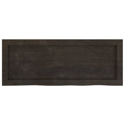 Ripiano Marrone Scuro 80x30x(2-6) cm Massello Rovere Trattato - homemem39