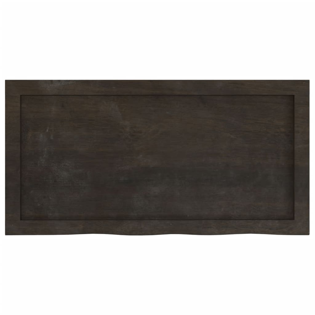 Ripiano Marrone Scuro 80x40x(2-4) cm Massello Rovere Trattato - homemem39