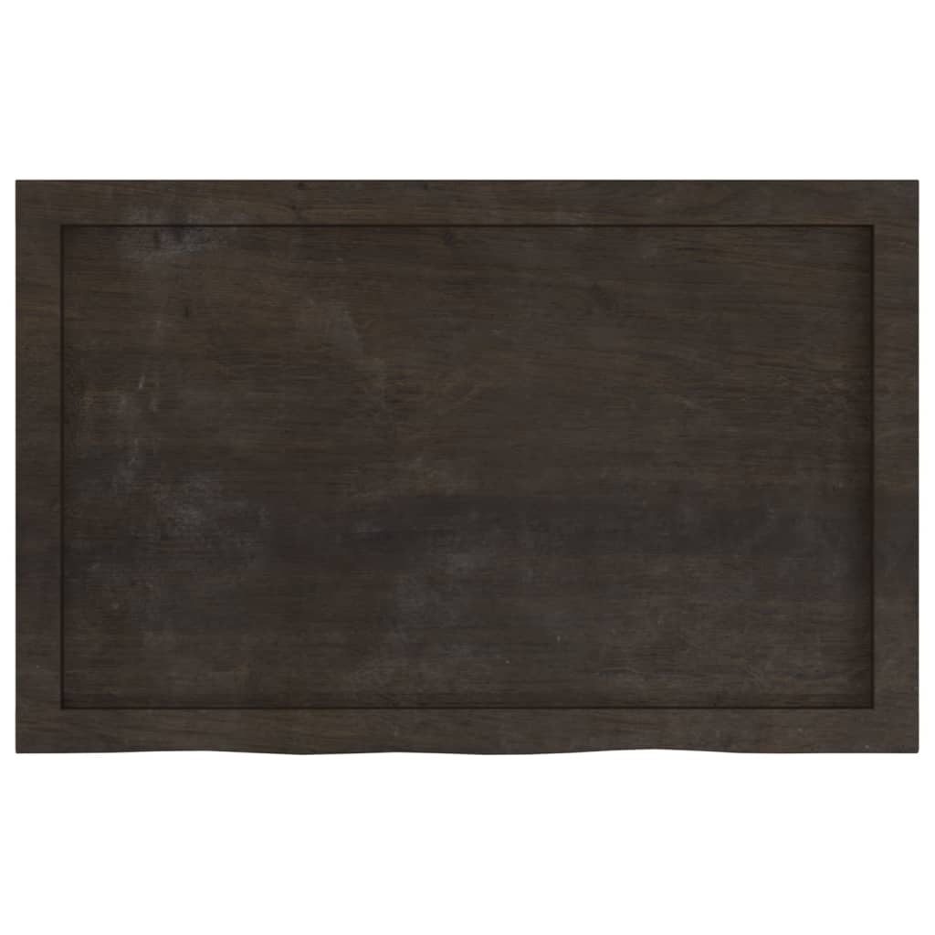 Ripiano Marrone Scuro 80x50x(2-4) cm Massello Rovere Trattato - homemem39