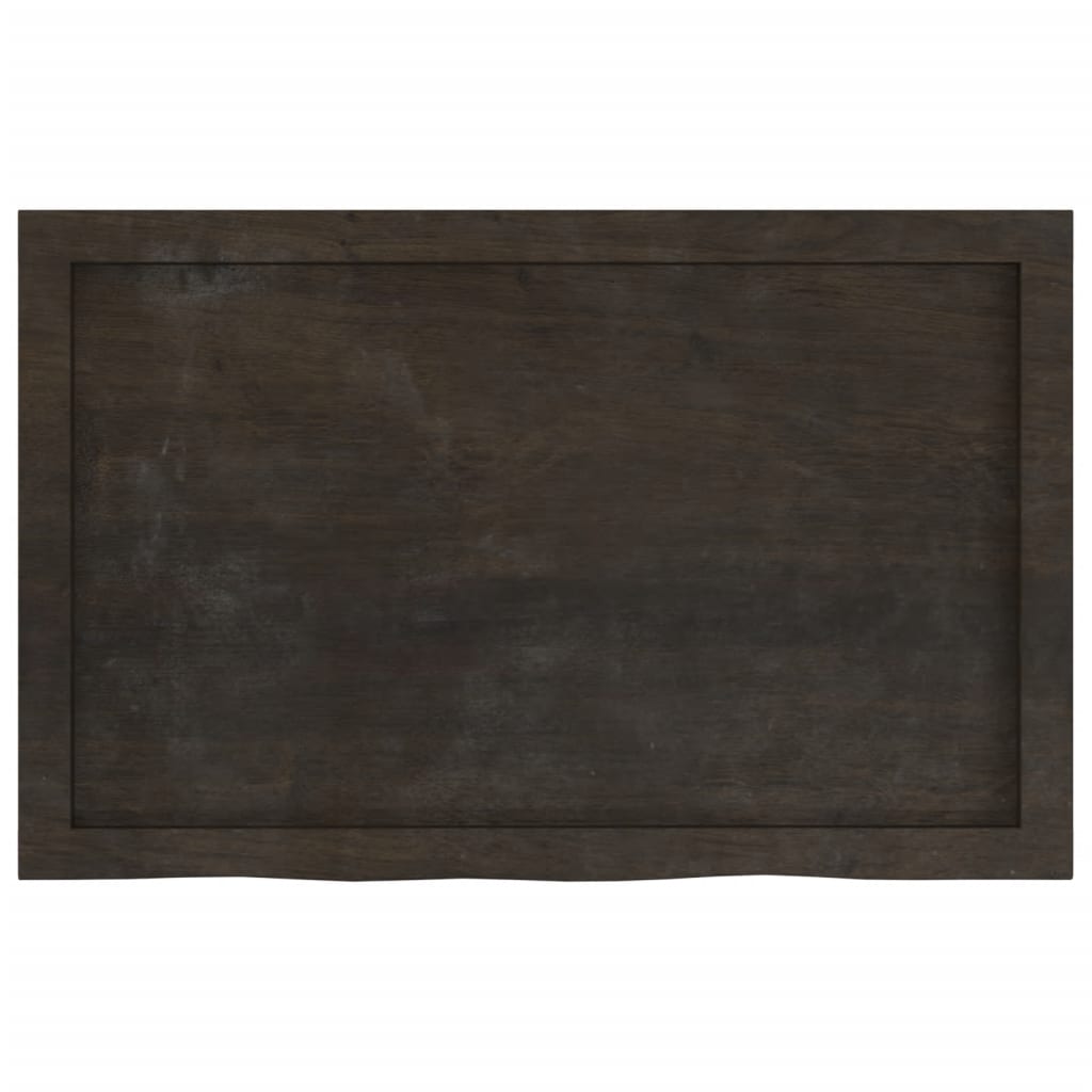 Ripiano Marrone Scuro 80x50x(2-6) cm Massello Rovere Trattato - homemem39