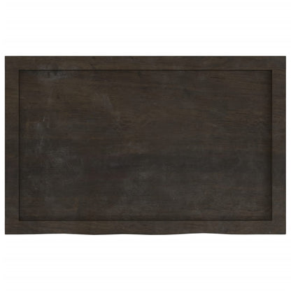 Ripiano Marrone Scuro 80x50x(2-6) cm Massello Rovere Trattato - homemem39