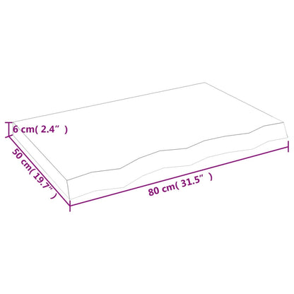 Ripiano Marrone Scuro 80x50x(2-6) cm Massello Rovere Trattato - homemem39