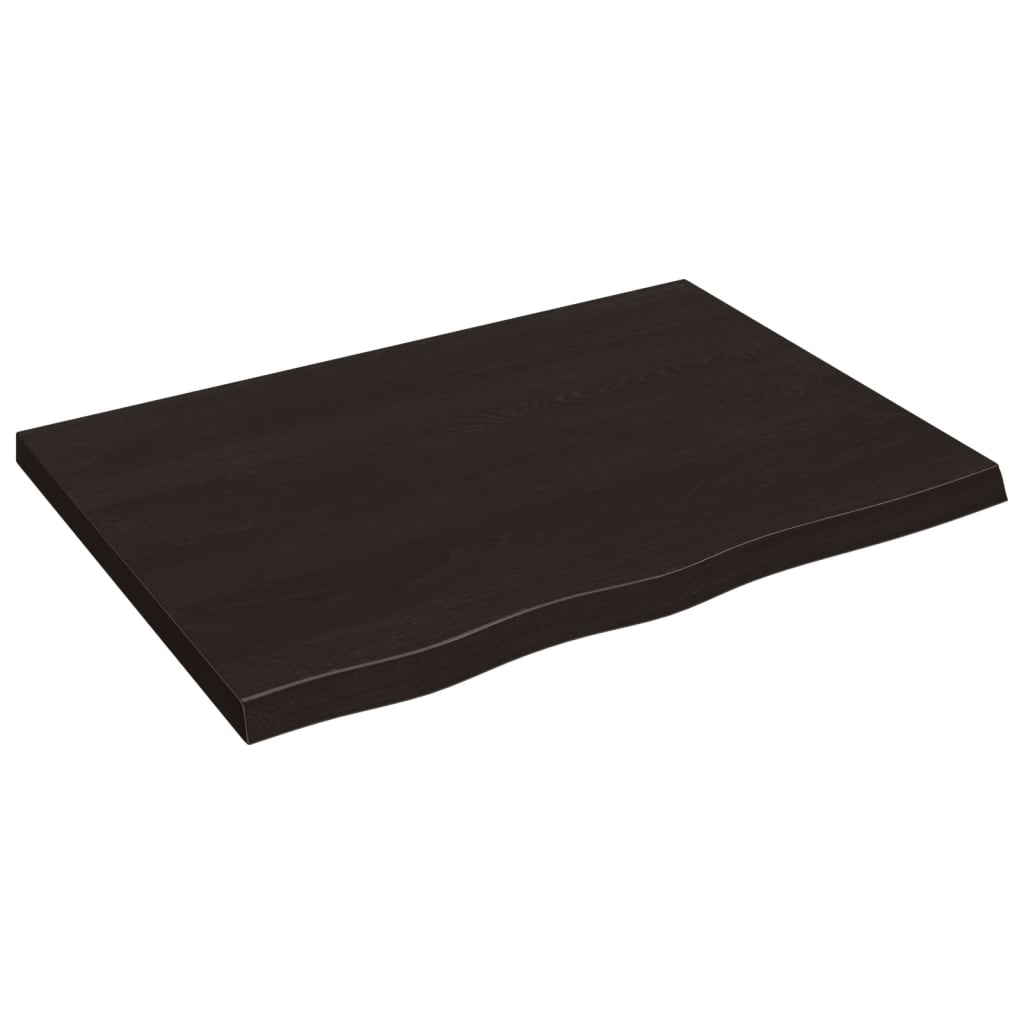 Ripiano Marrone Scuro 80x60x(2-4) cm Massello Rovere Trattato - homemem39