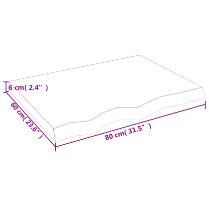 Ripiano Marrone Scuro 80x30x(2-6) cm Massello Rovere Trattato - homemem39