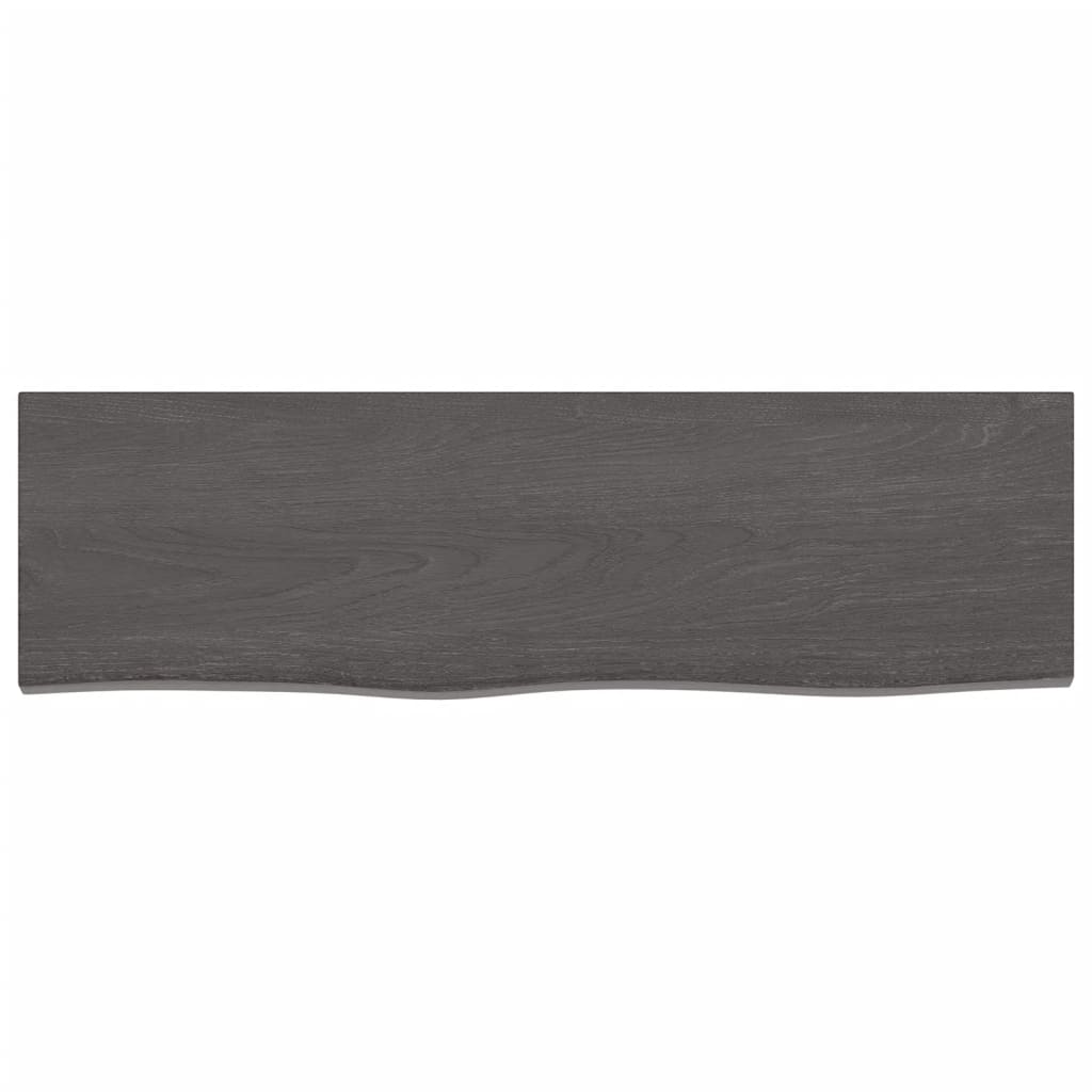 Ripiano Muro Marrone Scuro 100x30x2 cm Massello Rovere Trattato - homemem39