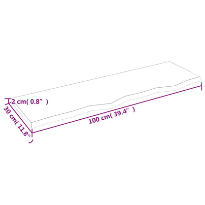 Ripiano Muro Marrone Scuro 100x30x2 cm Massello Rovere Trattato - homemem39