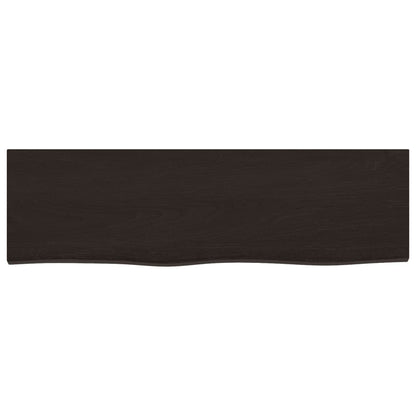 Dunkelbraunes Regal 100x30x(2-4) cm, behandelte massive Eiche
