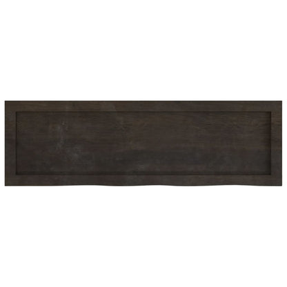 Dunkelbraunes Regal 100x30x(2-4) cm, behandelte massive Eiche