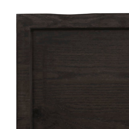 Dunkelbraunes Regal 100x30x(2-4) cm, behandelte massive Eiche