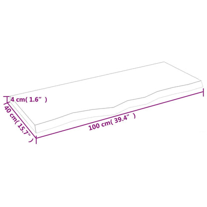 Ripiano Marrone Scuro 100x40x(2-4) cm Massello Rovere Trattato - homemem39