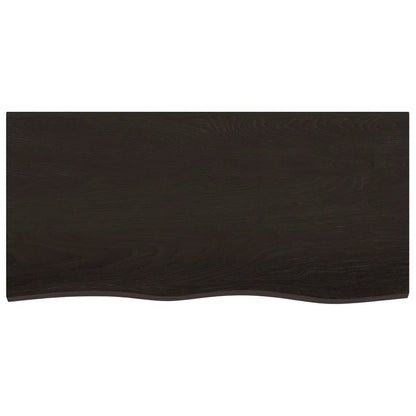 Dunkelbraunes Wandregal 100 x 50 x 2 cm, behandelte massive Eiche