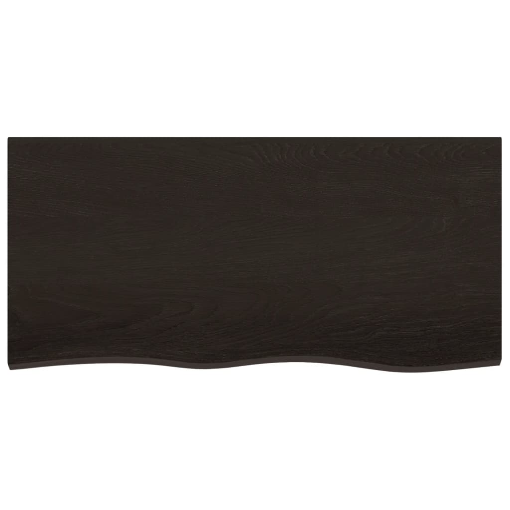 Ripiano Marrone Scuro 100x50x(2-4) cm Massello Rovere Trattato - homemem39