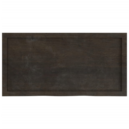 Ripiano Marrone Scuro 100x50x(2-4) cm Massello Rovere Trattato - homemem39