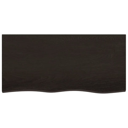 Ripiano Marrone Scuro 100x50x(2-6) cm Massello Rovere Trattato - homemem39