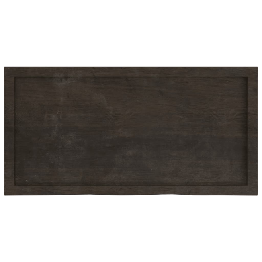 Ripiano Marrone Scuro 100x50x(2-6) cm Massello Rovere Trattato - homemem39