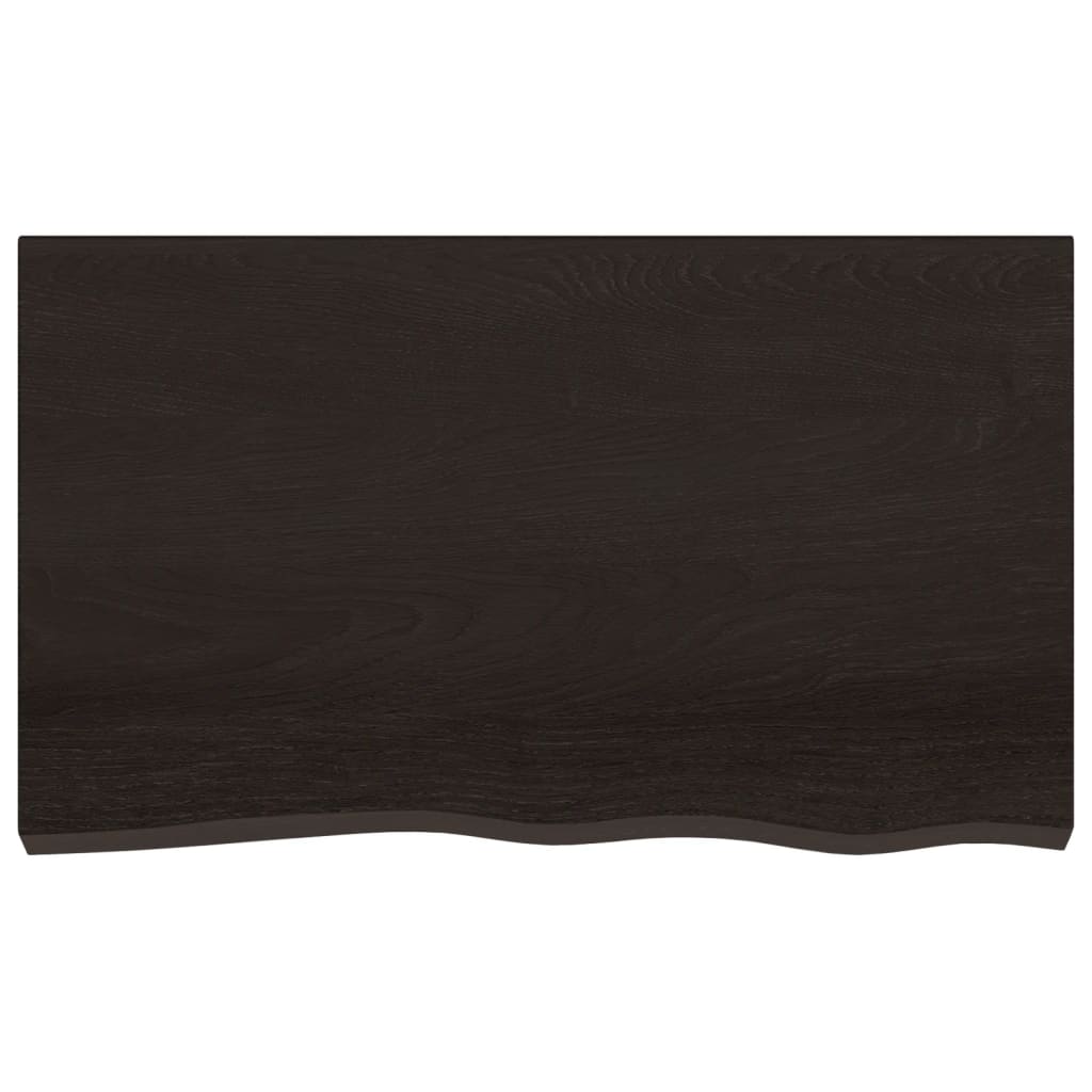 Ripiano Marrone Scuro 100x60x(2-4) cm Massello Rovere Trattato - homemem39