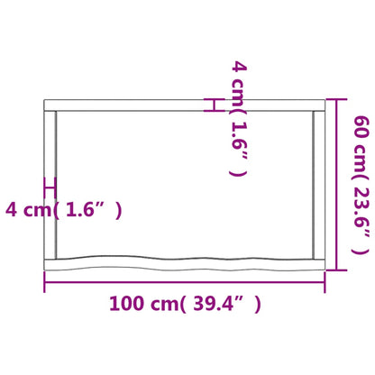 Ripiano Marrone Scuro 100x60x(2-6) cm Massello Rovere Trattato - homemem39