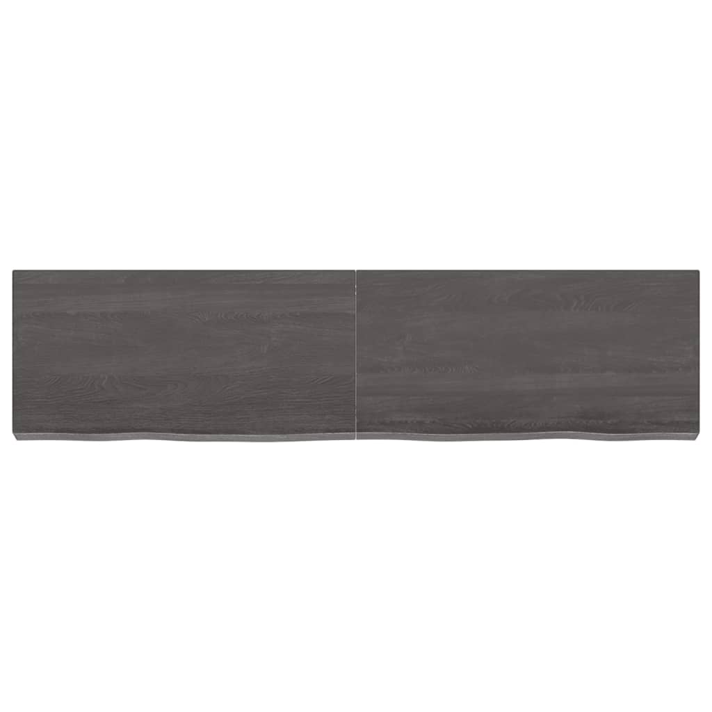 Ripiano Marrone Scuro 120x30x(2-6) cm Massello Rovere Trattato - homemem39