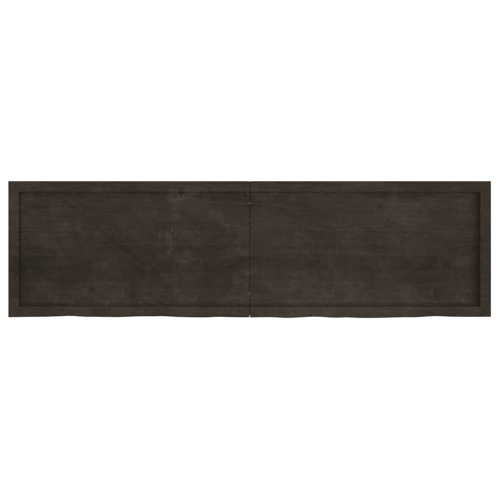 Ripiano Marrone Scuro 180x50x(2-6) cm Massello Rovere Trattato - homemem39