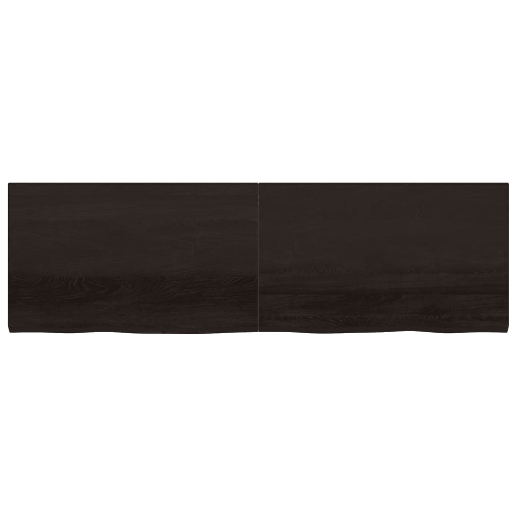 Ripiano Marrone Scuro 200x60x(2-4) cm Massello Rovere Trattato - homemem39