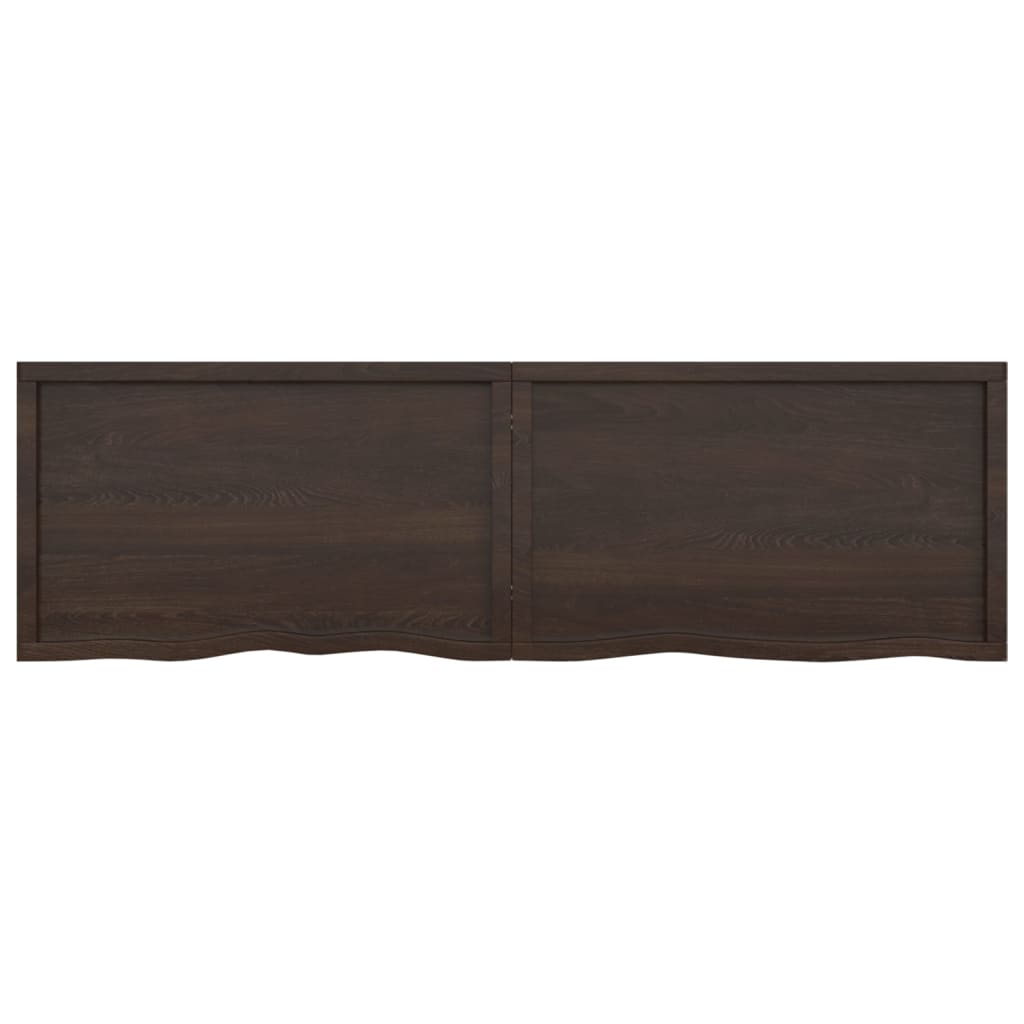 Ripiano Marrone Scuro 200x60x(2-6) cm Massello Rovere Trattato - homemem39