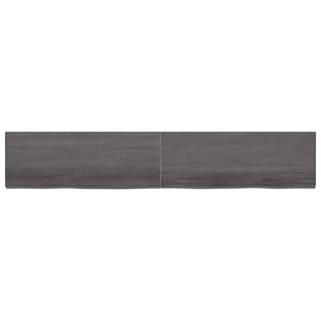 Ripiano Marrone Scuro 220x40x(2-6) cm Massello Rovere Trattato - homemem39