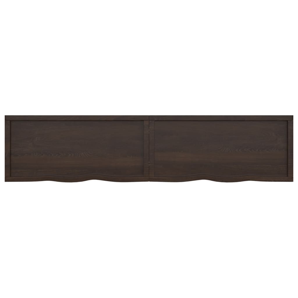 Ripiano Marrone Scuro 220x50x(2-4) cm Massello Rovere Trattato - homemem39