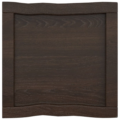 Piano Tavolo Marrone Scuro 40x40x(2-6)cm in Rovere Non Trattato - homemem39