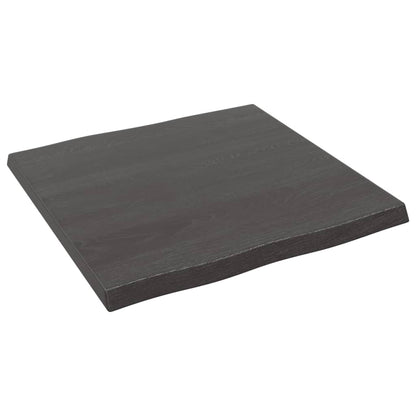 Piano Tavolo Marrone Scuro 60x60x(2-4)cm in Rovere Non Trattato - homemem39