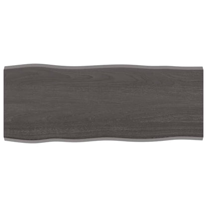 Piano Tavolo Marrone Scuro 100x40x2 cm in Rovere Non Trattato - homemem39