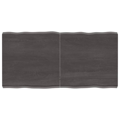 Piano Tavolo Marrone Scuro 120x60x(2-6)cm Rovere Non Trattato - homemem39