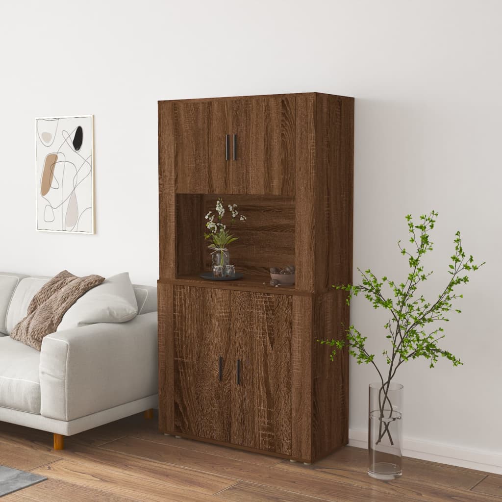 Credenza Rovere Marrone in Legno Multistrato - homemem39