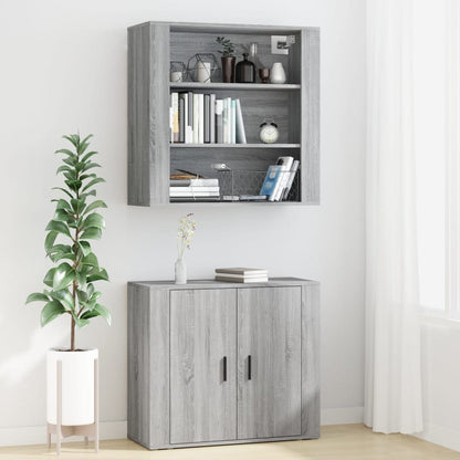 Credenza Grigio Sonoma in Legno Multistrato - homemem39