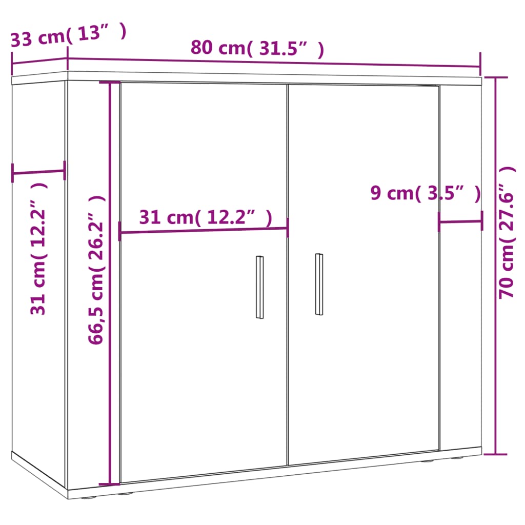 Credenza Grigio Sonoma in Legno Multistrato - homemem39