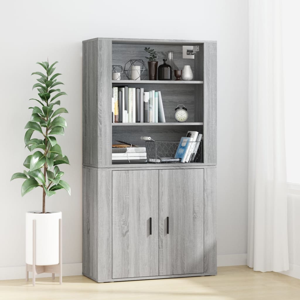 Credenza Grigio Sonoma in Legno Multistrato - homemem39