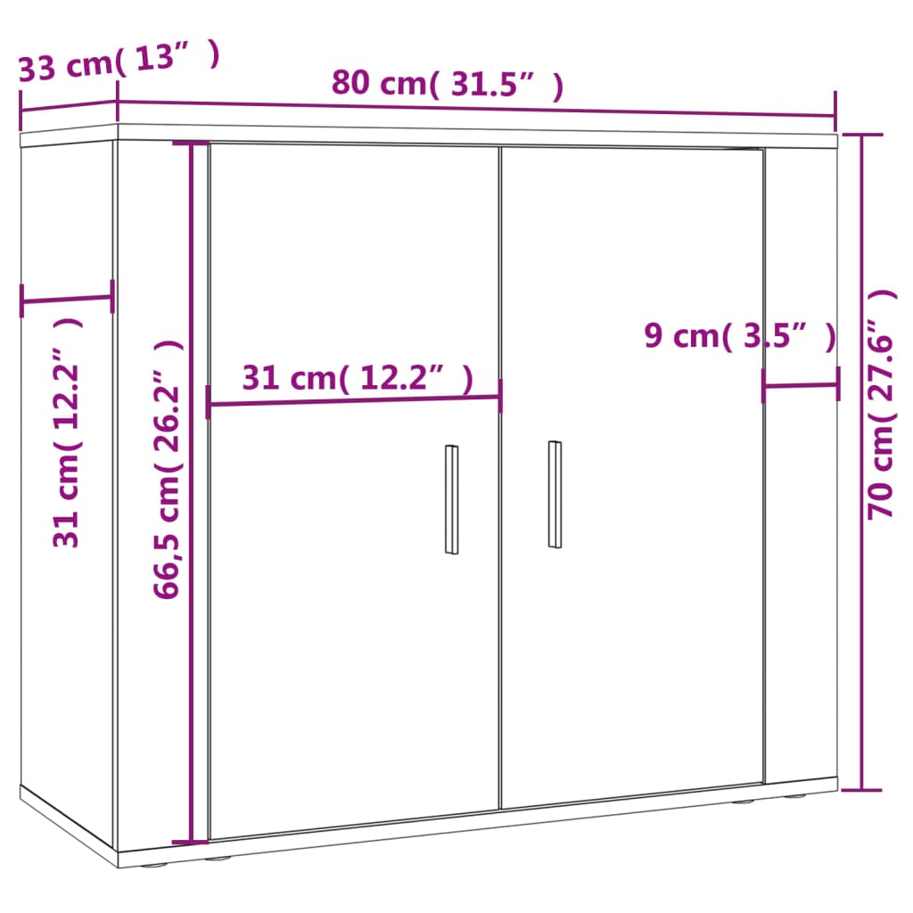 Credenza Rovere Marrone in Legno Multistrato