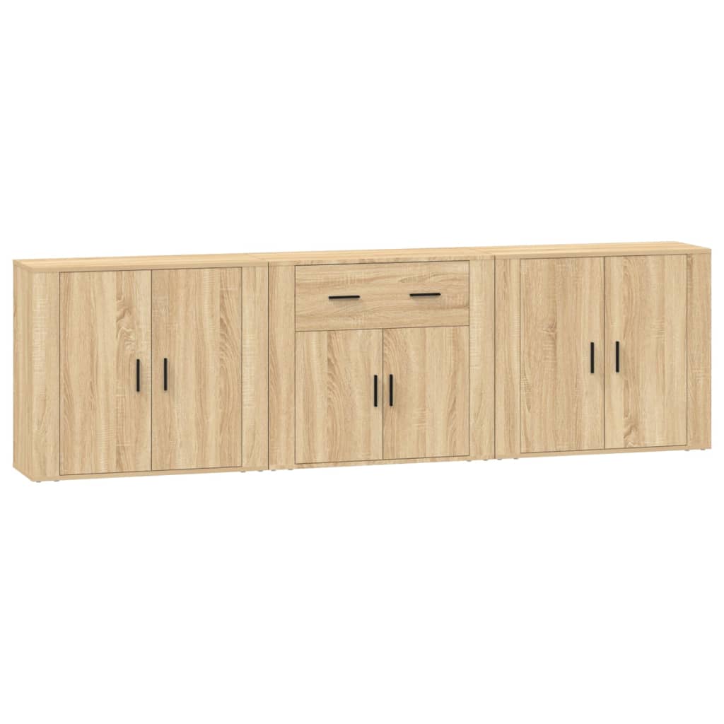 Credenze 3 pz Rovere Sonoma in Legno Multistrato - homemem39