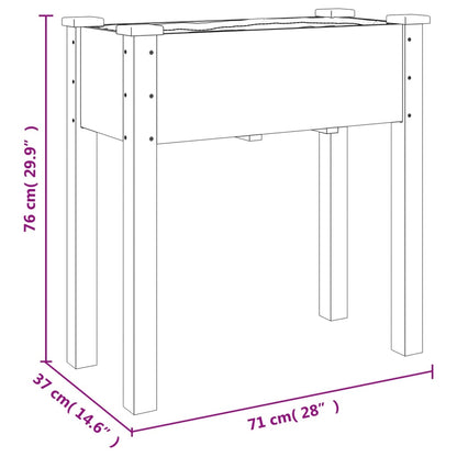 Fioriera con Fodera Grigia 71x37x76 cm Legno Massello di Abete - homemem39