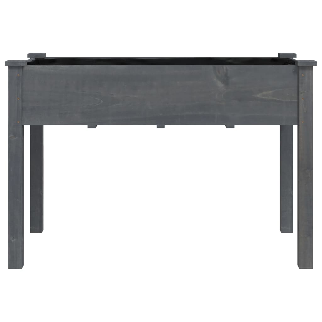 Fioriera con Fodera Grigia 118x59x76cm Legno Massello di Abete - homemem39