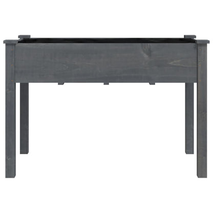 Fioriera con Fodera Grigia 118x59x76cm Legno Massello di Abete - homemem39