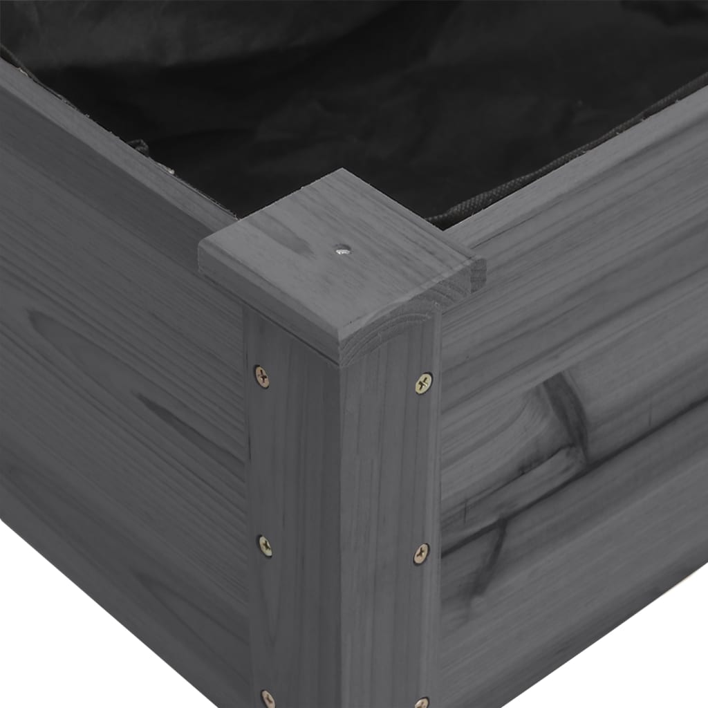 Fioriera con Fodera Grigia 118x59x76cm Legno Massello di Abete - homemem39