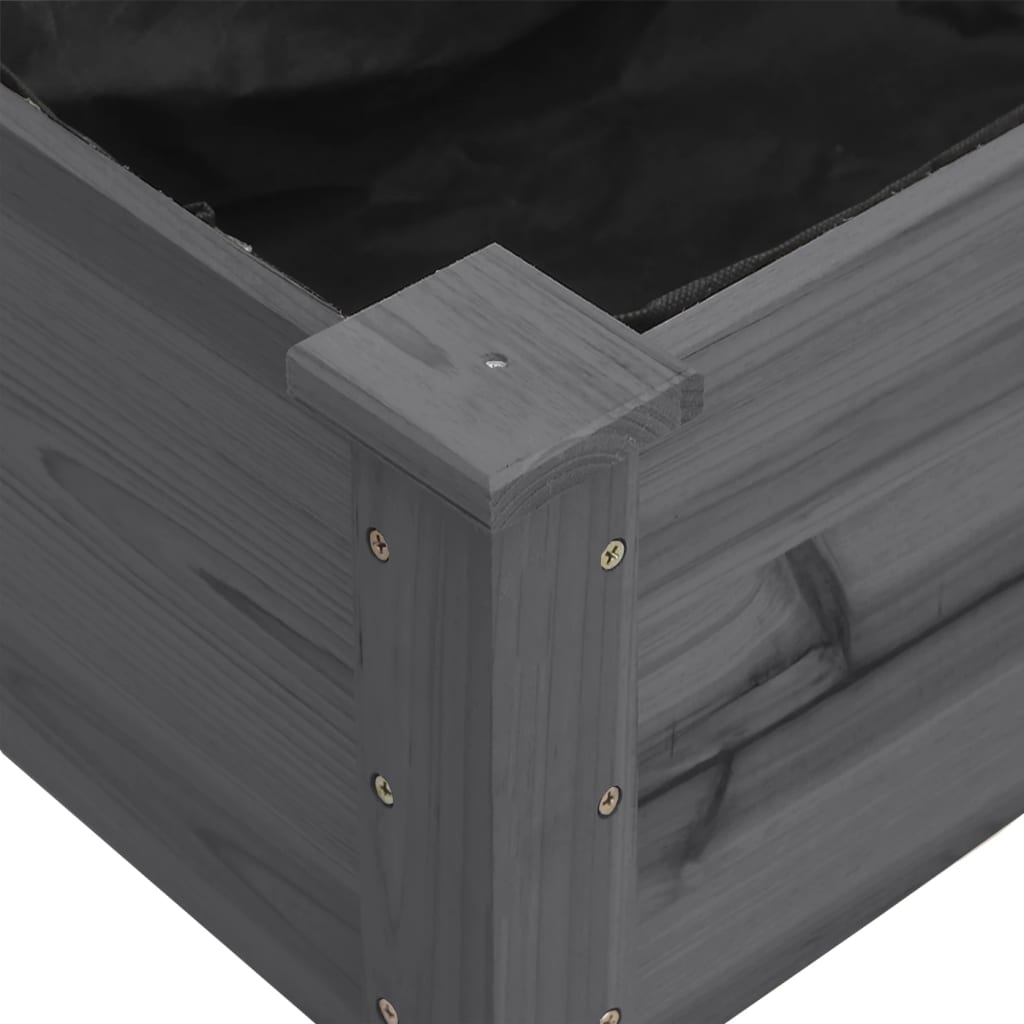 Fioriera con Fodera Grigia 161x45x76cm Legno Massello di Abete - homemem39