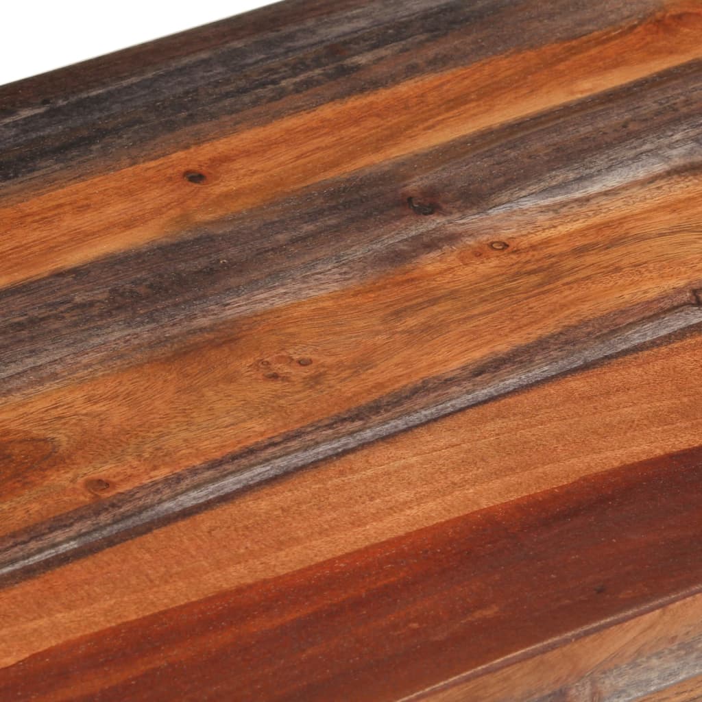 Panca con Schienale Grigia 160 cm Legno Massello di Acacia