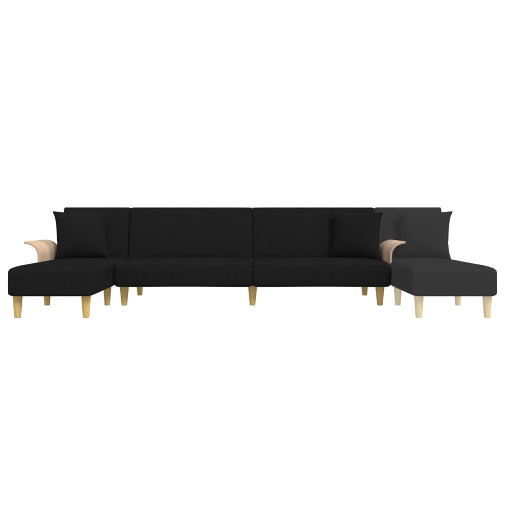 Divano Letto a L Nero 279x140x70 cm in Tessuto