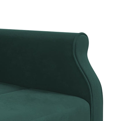 Divano Letto a L Verde Scuro 271x140x70 cm in Velluto