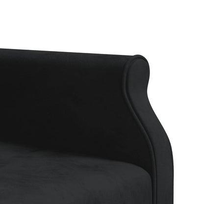 Divano Letto a L Nero 271x140x70 cm in Velluto - homemem39