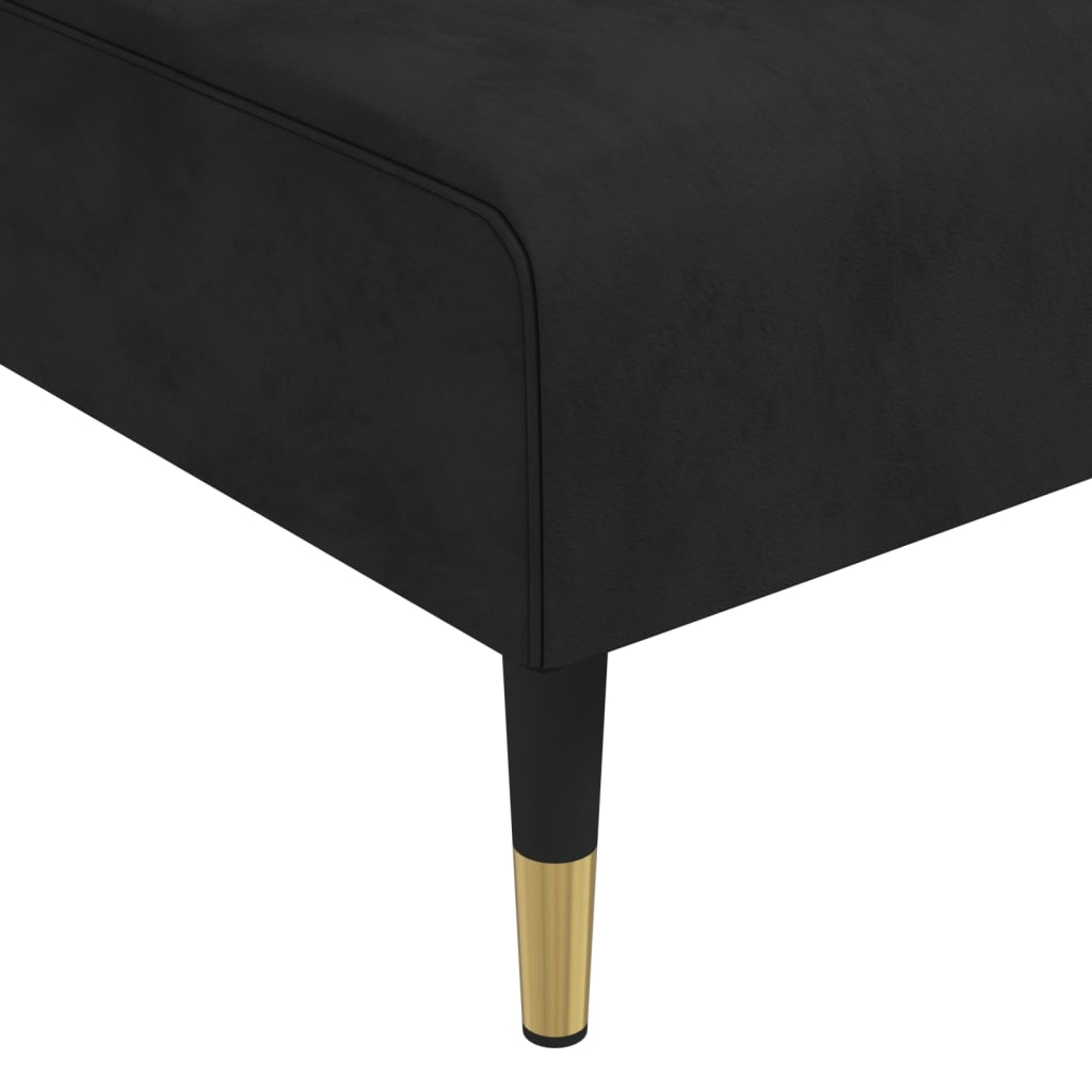 Divano Letto a L Nero 271x140x70 cm in Velluto - homemem39